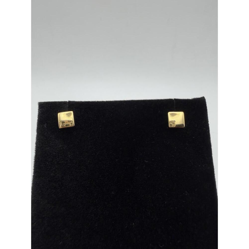 Tiny Delicate Gold Square Earrings Studs